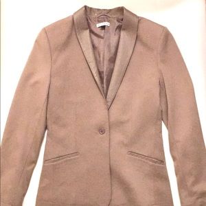 MY TRIBE Leather Trimmed Blazer